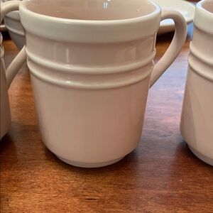 Set of 4 Kate Spade Lenox blush and cream Scuplted Stripe All in Good Taste EUC